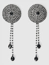 Rhinestone Cone & Dangle Nipple Covers Burlesque Black
