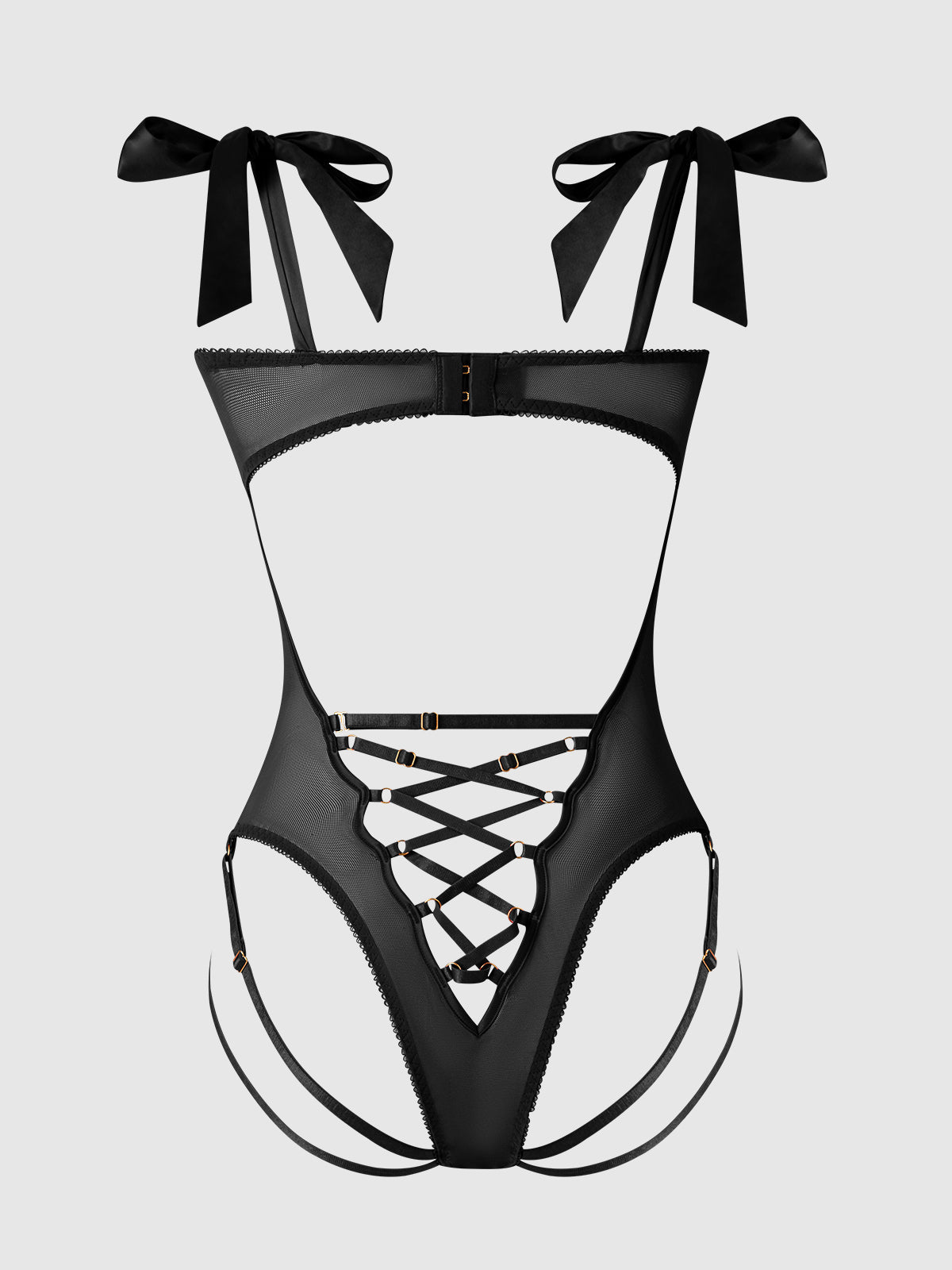 Rosalie Embroidered Lace Teddy Black Roses