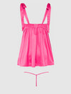 Brigeta Satin Open Cup Babydoll Set Pink Dragon