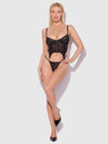Flora Lace Bustier and G-String Set Black