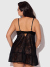 Flora Lace Babydoll & G-String Set Black