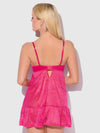 Flora Lace Babydoll & G-String Set Pink Dragon