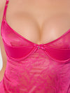 Flora Lace Babydoll & G-String Set Pink Dragon
