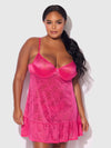 Flora Lace Babydoll & G-String Set Pink Dragon