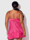 Flora Lace Babydoll & G-String Set Pink Dragon
