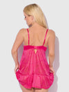 Flora Lace Babydoll & G-String Set Pink Dragon