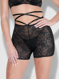 Flora Backless Lace Bikeshort Black