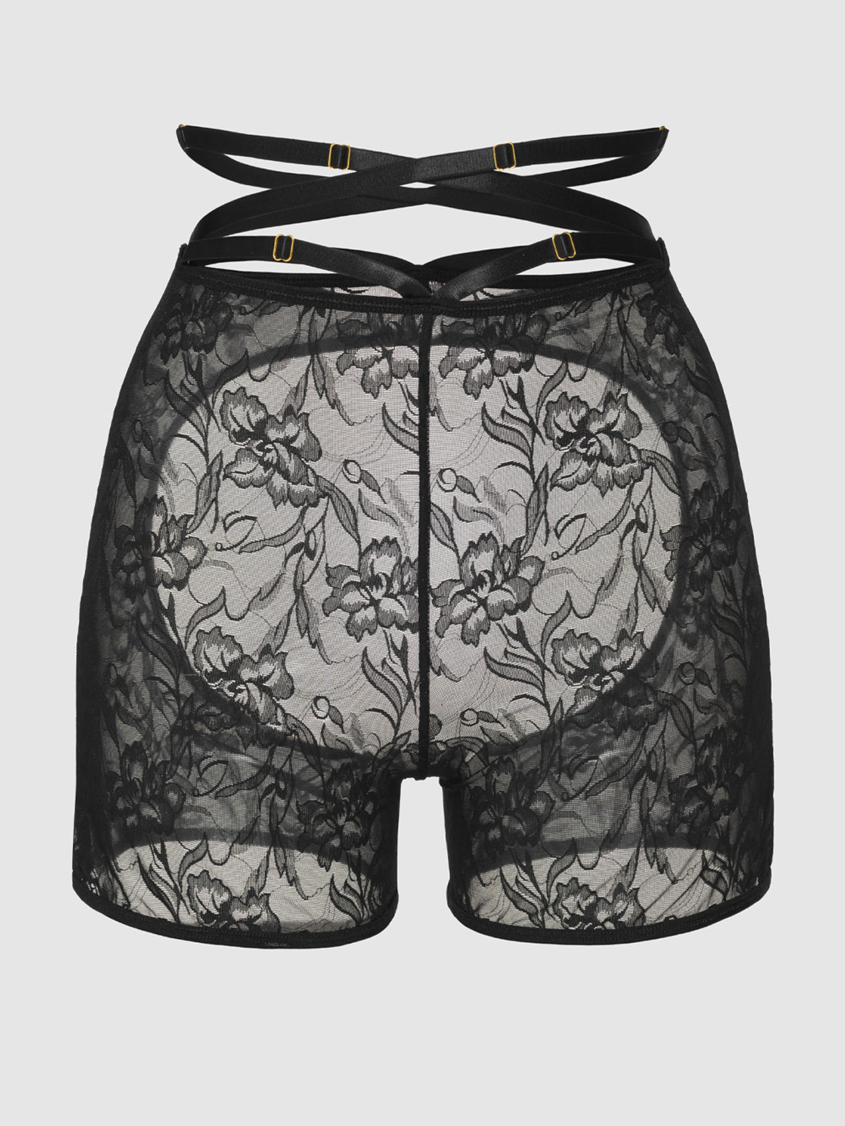 Flora Backless Lace Bikeshort Black