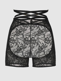 Flora Backless Lace Bikeshort Black