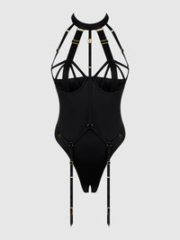 House of Desire Devon Micro Strappy Harness Teddy Black