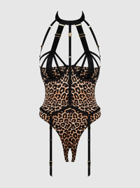 House of Desire Devon Micro Strappy Harness Teddy Leopard