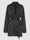 Brigeta Short Satin Robe Black