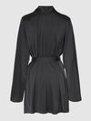 Brigeta Short Satin Robe Black