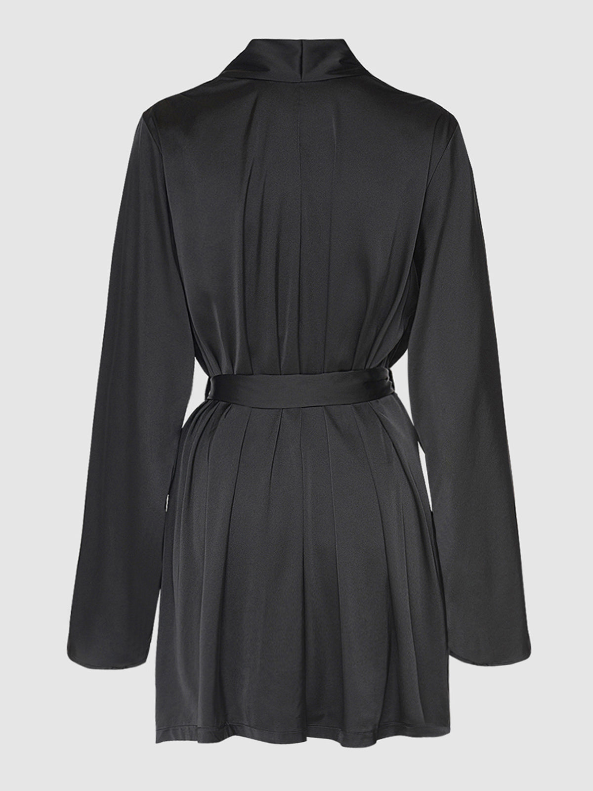 Brigeta Short Satin Robe Black