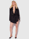 Brigeta Short Satin Robe Black
