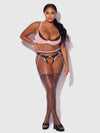 Jocelyn Satin & Lace Garter Push-Up Bra Set Pink