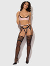 Jocelyn Satin & Lace Garter Push-Up Bra Set Pink