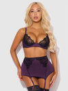 Jocelyn Lace & Satin Demi Bra Half Skirt & G-String Bra Set