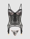 Jocelyn Lace & Satin Underwire Corset & G-String Set