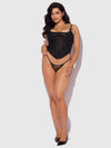 Jocelyn Cinching Lace Underwire Bustier Set Black