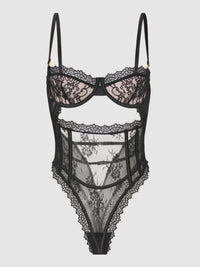 Jocelyn Satin & Lace Underwire Teddy
