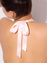 Jocelyn Satin & Lace Drop Off Crotchless Teddy Light Pink