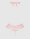 Jocelyn Satin & Lace Drop Off Crotchless Teddy Light Pink