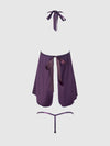 Jocelyn Lace & Satin Drop Off Babydoll Set Purple