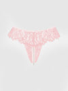 Jocelyn Lace & Pearl Crotchless Thong Light Pink