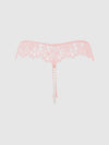 Jocelyn Lace & Pearl Crotchless Thong Light Pink