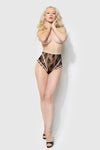 Jocelyn Eyelash Lace & Satin High Waist Cheeky