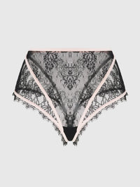 Jocelyn Eyelash Lace & Satin High Waist Cheeky