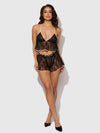 Flouncy Lace Cami & Short Sleep Set Black
