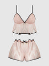 Flouncy Lace Cami & Short Sleep Set Light Pink