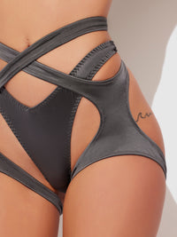 Zoe Oil Slick Bra Set Graphite Gray