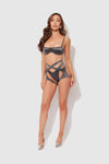Zoe Oil Slick Bra Set Graphite Gray
