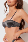 Zoe Oil Slick Bra Set Graphite Gray