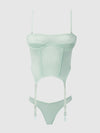 Zoe Oil Slick Bustier & Panty Set Aqua