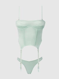 Zoe Oil Slick Bustier & Panty Set Aqua
