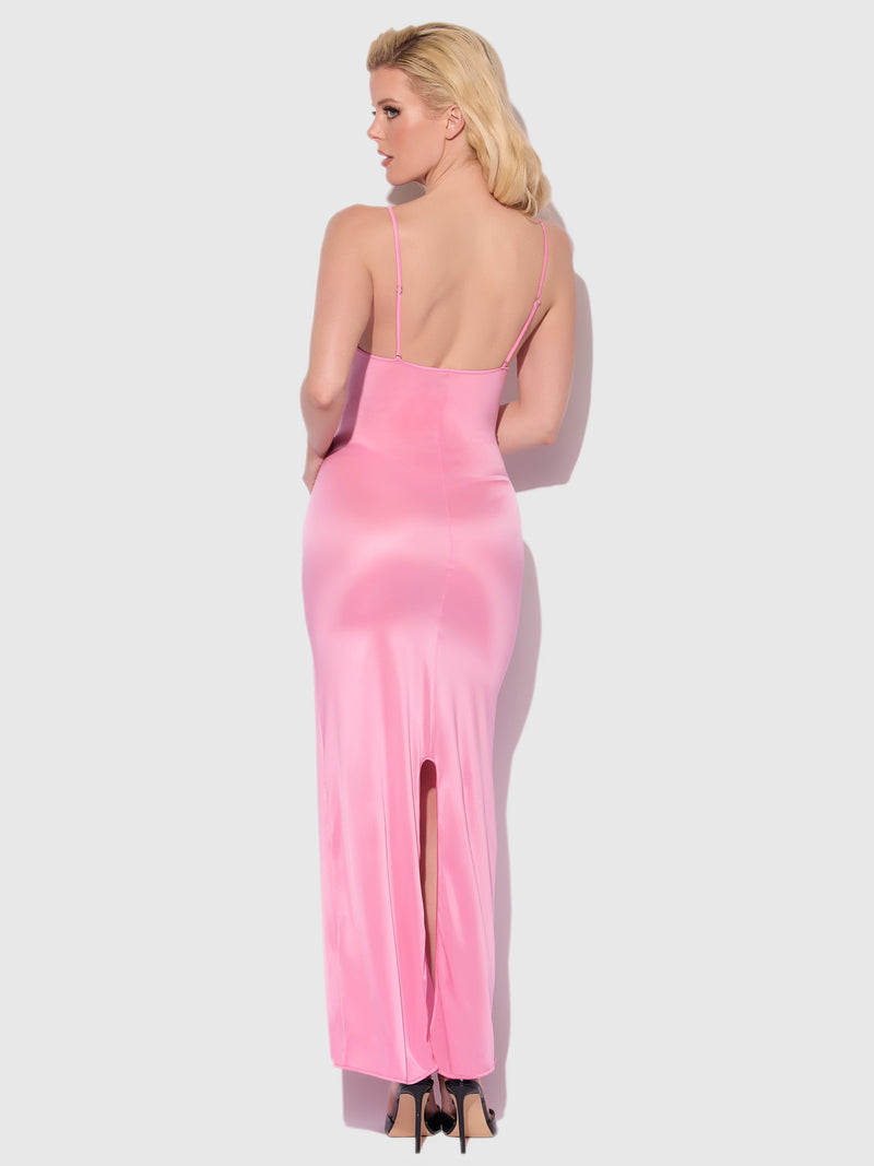 Zoe Oil Slick Maxi Gown Bubblegum Pink