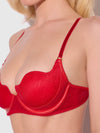 Kiki Lace & Faux Leather Director's Cut Bra Set Barbados Cherry Red