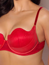 Kiki Lace & Faux Leather Director's Cut Bra Set Barbados Cherry Red