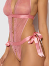 Kiki Lace & Satin Drop Off Teddy Dusty Rose Pink