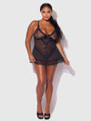 Kiki Lace Babydoll Set Black
