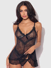 Kiki Lace Babydoll Set Black