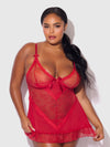 Kiki Lace Babydoll Set Crimson Red