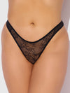 Kiki Lace & Mesh Thong Classic Panty Black
