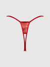 Kiki Lace Crotchless & Side Slider Thong Crimson Red