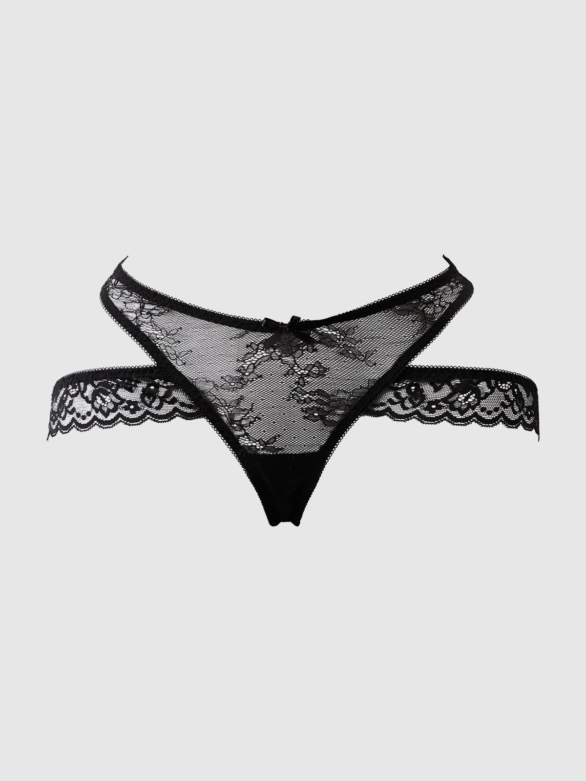 Kiki Strappy & Backless Lace Tanga Black