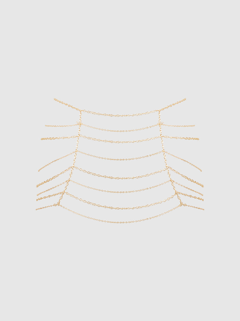 Chain Draped Skirt Gold